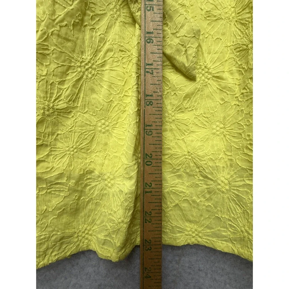 Ivy City Co Womens‎ 1X Yellow Floral Embroidered 2 Piece Skirt Set Puff Sleeve